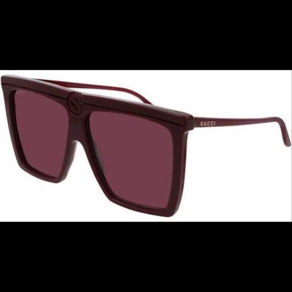 - Gucci Burgundy New Gg0733s 003 Shield Sunglasses